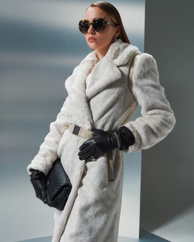 Long Fur Coat With Lapels - John Richmond - Modalova