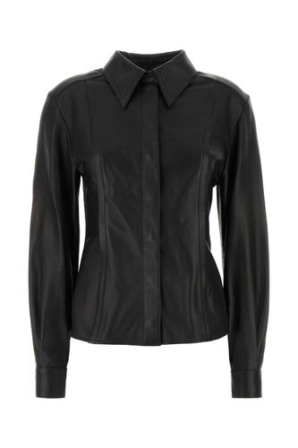 Black Leather Shirt - Alberta Ferretti - Modalova