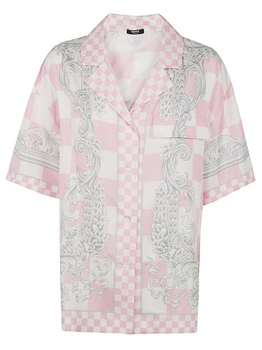 Printed Silk Twill Informal Shirt - Versace - Modalova