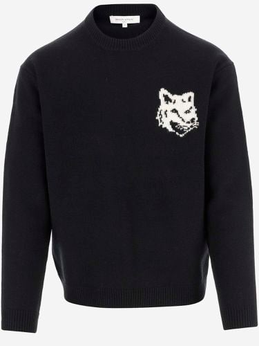 Wool Sweater With Logo - Maison Kitsuné - Modalova