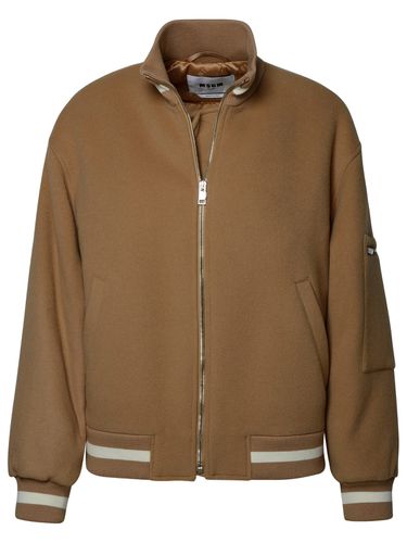 MSGM Beige Virgin Wool Blend Jacket - MSGM - Modalova