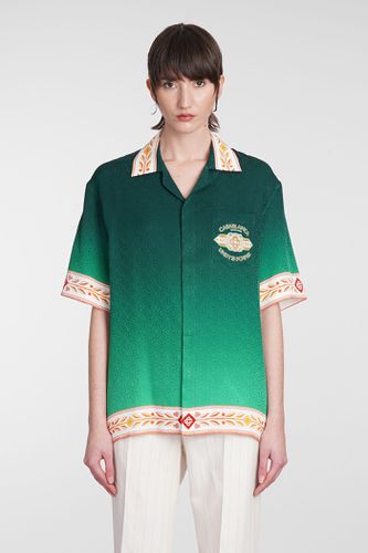 Casablanca Shirt In Green Silk - Casablanca - Modalova