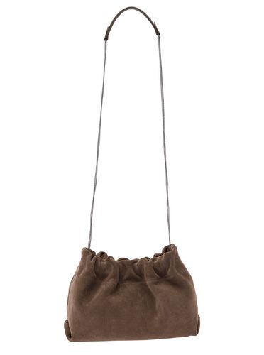 Soft Shoulder Bag With Precious Chain In Suede Woman - Brunello Cucinelli - Modalova