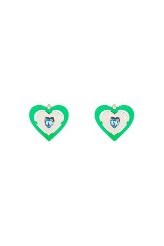 Green Neon Heart Clip-on Earrings - SafSafu - Modalova