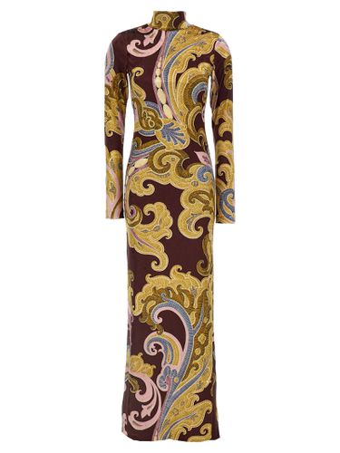 Burgundy Printed Chenille Long Dress - Etro - Modalova