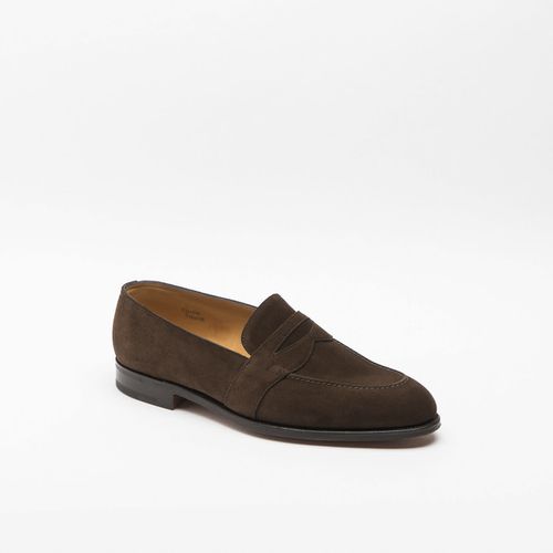 Fencote Dark Brown Suede Penny Loafer - John Lobb - Modalova