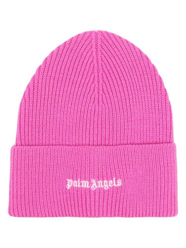 Fuchsia Wool Blend Beanie With White Logo - Palm Angels - Modalova