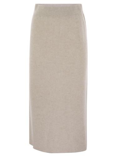 Cashmere And Silk Ribbed Skirt - Brunello Cucinelli - Modalova