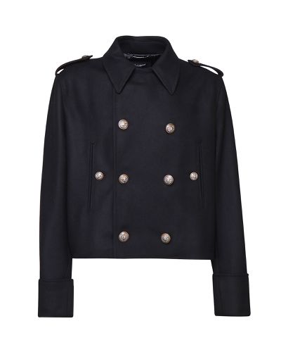 Long Military Coat In Heavy Woolen Cloth - Dolce & Gabbana - Modalova