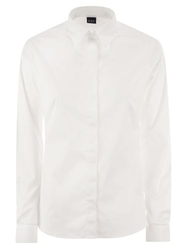 Fay Stretch Poplin Shirt - Fay - Modalova