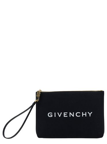 Clutch With Contrasting Logo Print In Cotton Blend Woman - Givenchy - Modalova