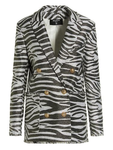 Zebra Double-breasted Jacket - Balmain - Modalova