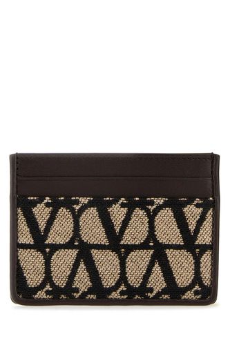 Leather And Toile Iconographe Card Holder - Valentino Garavani - Modalova