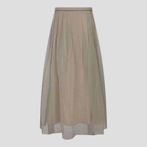 Beige Cotton Skirt - Brunello Cucinelli - Modalova