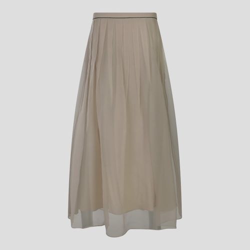 Brunello Cucinelli Beige Silk Skirt - Brunello Cucinelli - Modalova