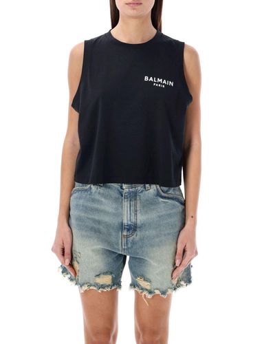 Balmain Flocked Logo Tank Top - Balmain - Modalova