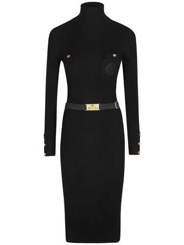 Belted Midi Dress - Elisabetta Franchi - Modalova