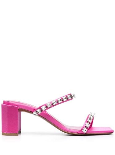 Fucsia Tanya Mules Sandals With Crystal Embellishment In Leather Woman - BY FAR - Modalova