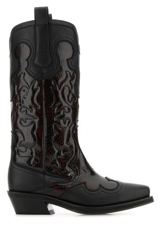 Ganni Black Leather Boots - Ganni - Modalova