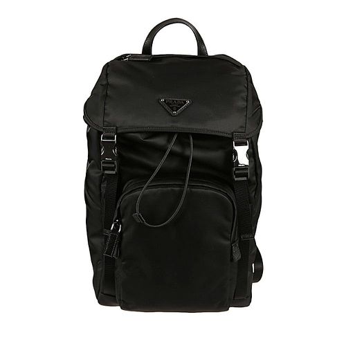 Logo Patch Buckle-detailed Backpack - Prada - Modalova