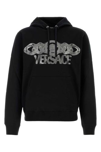 Versace Black Cotton Sweatshirt - Versace - Modalova