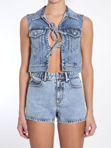 Cropped Vest With Bows And Crystals - Alexander Wang - Modalova