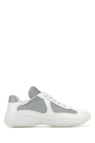 Two-tone Leather And Fabric America S Cup Sneakers - Prada - Modalova