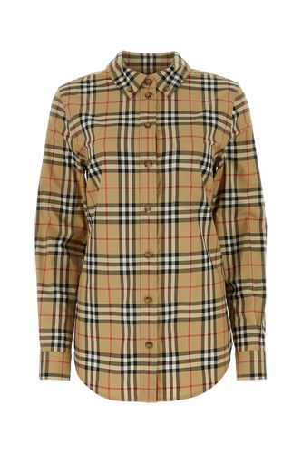 Printed Stretch Poplin Shirt - Burberry - Modalova