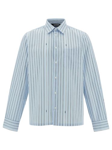 La Chemise De Costume Light Striped Shirt With Logo In Cotton Man - Jacquemus - Modalova