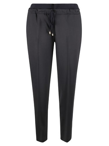 Elastic Drawstring Waist Fitted Track Pants - Lorena Antoniazzi - Modalova