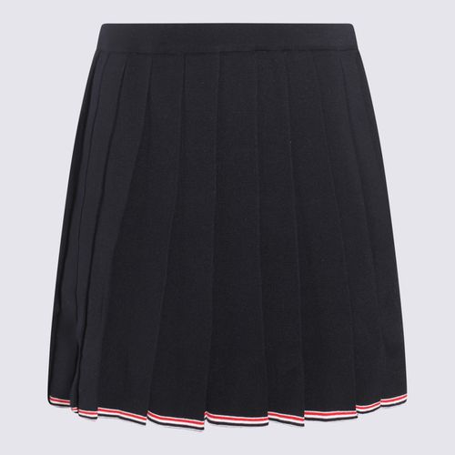 Navy Virgin Wool Pleated Skirt - Thom Browne - Modalova