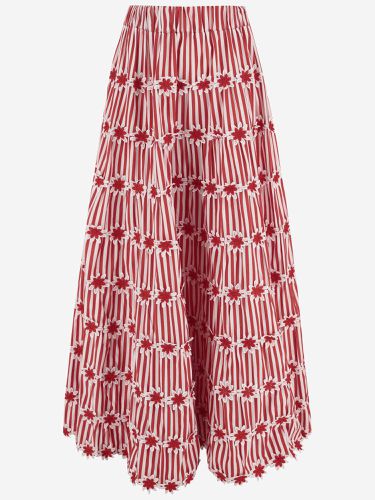 Cotton Skirt With Striped Pattern - Flora Sardalos - Modalova