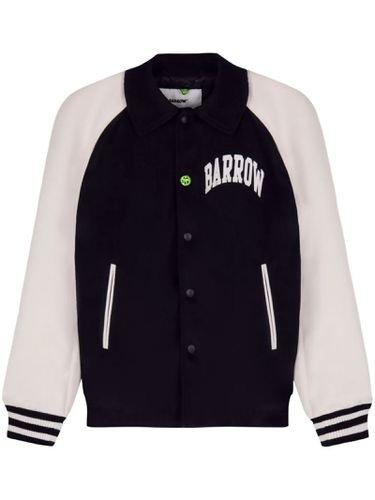 And White Bomber Jacket With Smile And Logo Lettering - Barrow - Modalova