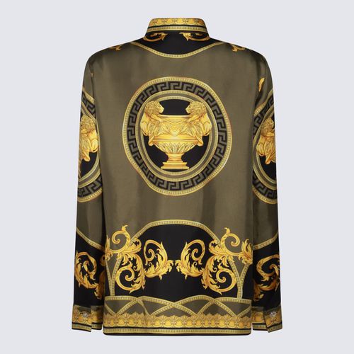 Versace Gold And Black Silk Shirt - Versace - Modalova