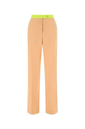 Camel Stretch Polyester And Wool Wide-leg Pant - Off-White - Modalova