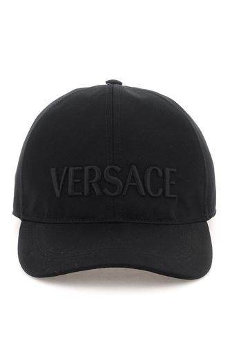 Versace Black Cotton Cap - Versace - Modalova