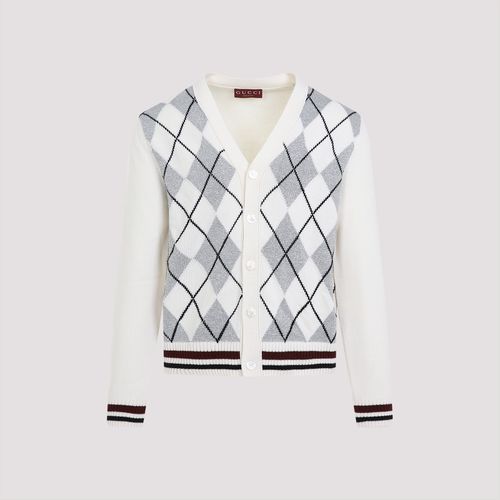 Gucci Argyle Lurex Cardigan - Gucci - Modalova