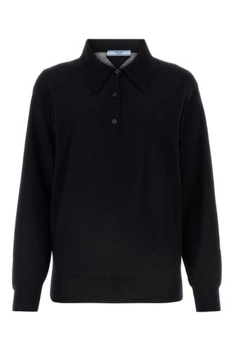 Prada Black Cashmere Polo Shirt - Prada - Modalova