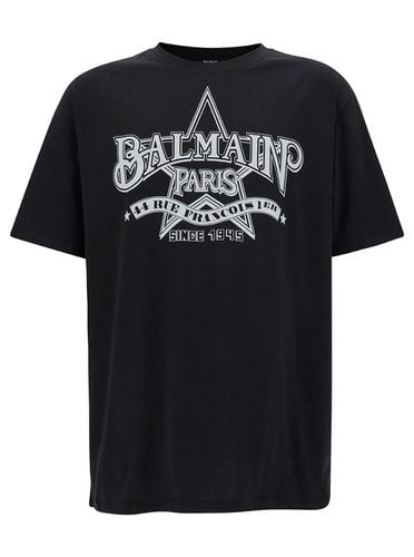 T-shirt With Star Graphic Print In Cotton Man - Balmain - Modalova