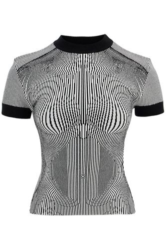 Black And White Striped Viscose T-shirt - Jean Paul Gaultier - Modalova