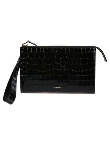 Tom Ford Embossed Zipped Clutch Bag - Tom Ford - Modalova