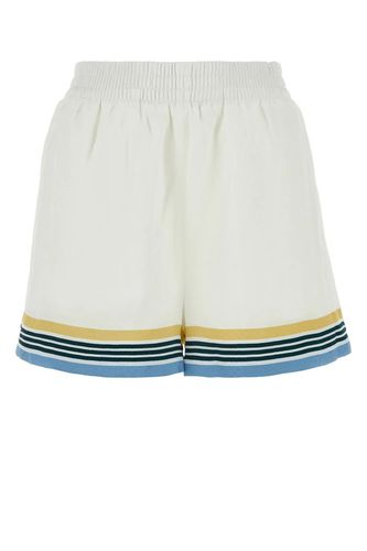 Casablanca White Silk Shorts - Casablanca - Modalova