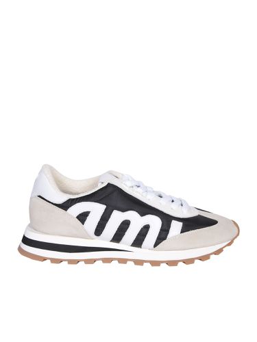 Leather And Canvas Sneakers In And Ivory - Ami Alexandre Mattiussi - Modalova