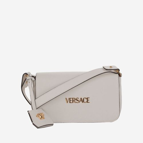 Mini Lambskin Leather Shoulder Bag With Logo - Versace - Modalova