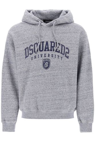 Dsquared2 Logo Print Melange Hoodie - Dsquared2 - Modalova