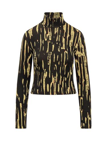 Graphic Print Cropped Long-sleeved Top - AMBUSH - Modalova