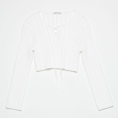 Drop Shoulder Cropped Pullover - Alexander Wang - Modalova