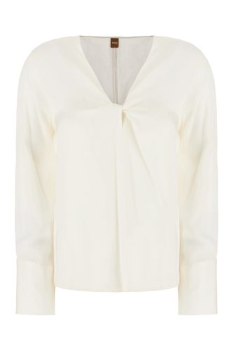 Hugo Boss White Stretch Silk Blouse - Hugo Boss - Modalova