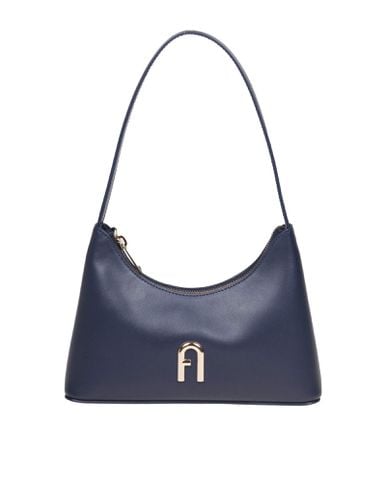 Mini Diamond Bag In Blue Leather - Furla - Modalova