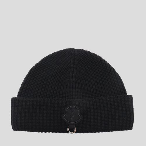 Moncler Black Wool Hat - Moncler - Modalova